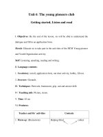 Unit 6: The young pioneers club Getting started, Listen and read pdf