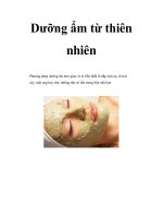 Dưỡng ẩm từ thiên nhiên pptx