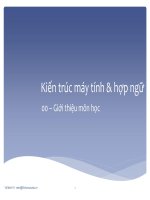 Kiến trúc máy tính & hợp ngữ - phần 1 pptx