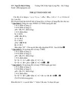 THUẬT TOÁN DÃY SỐ