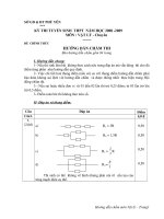 ĐÁP ÁN ĐỀ THI TUYỂN SINH TRUNG HỌC PHỔ THÔNG CHUYÊN NĂM HỌC 2008-2009 Môn thi  VẬT LÝ