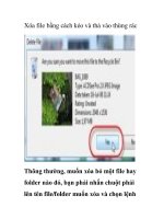 Xóa file bằng cách kéo và thả vào thùng rác pot