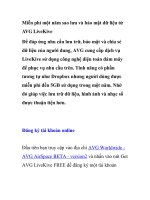 Miễn phí một năm sao lưu và bảo mật dữ liệu từ AVG LiveKive docx