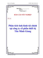 Báo cáo tốt nghiệp: Phân tích tình hình tài chính tại công ty cổ phần thiết bị Tân Minh Giang pps