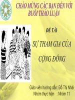 ĐỀ TÀI: SỰ THAM GIA CỦA CỘNG ĐỒNG pot