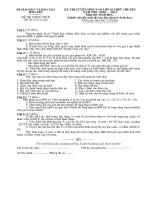 Đề thi CHUYEN MON SINH THPT tỉnh Hưng Yên năm học 2010 - 2011