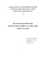 bài thu hoạch môn học phương pháp nghiên cứu khoa học trong tin học