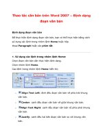 Thao tác căn bản trên Word 2007 – Định dạng đoạn văn bản docx