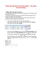 Thao tác căn bản trên Word 2007 – Các thao tác trên bảng pptx