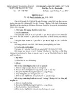 THÔNG BÁO TUYỂN SINH NĂM HỌC 2010-2011