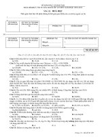 Đề thi hóa vào 10 Mã đề 209 Tỉnh Thái Bình