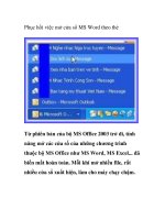 Phục hồi việc mở cửa sổ MS Word theo thẻ pot