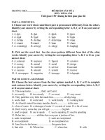 ĐỀ KHẢO SÁT  HSG ANH 9