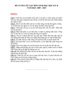 Đề Cương ôn tập học kỳ II năm 2009 - 2010 (Môn Sinh 8)