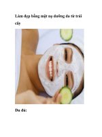 Làm đẹp bằng mặt nạ dưỡng da từ trái cây pdf