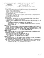 Đề chuyên hóa ĐakLak 2010-2011