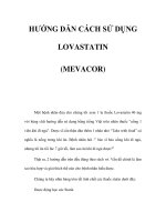 HƯỚNG DẪN CÁCH SỬ DỤNG LOVASTATIN (MEVACOR) docx