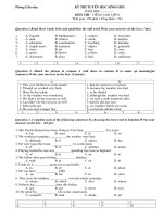 ĐỀ KHẢO SÁT  HSG ANH 8