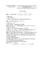 Đề+Đáp án thi chon lớp 10A1 yên lac 1