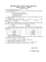 Đề kiểm tra HK I - Hóa 8 (06-07)