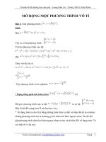 Mở rộng Phương trình vô tỉ