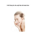 6 lời khuyên cho một làn da hoàn hảo docx