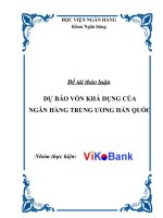 Tiểu luận: Dự báo vốn khả dụng của ngân hàng trung ương Hàn Quốc potx