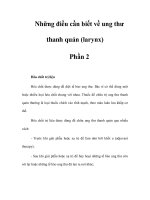 Những điều cần biết về ung thư thanh quản (larynx) - Phần 2 potx