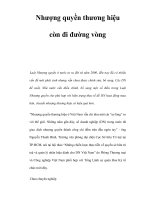 Nhượng quyền thương hiệu còn đi đường vòng ppt