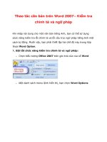 Thao tác căn bản trên Word 2007– Kiểm tra chính tả và ngữ pháp doc