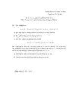 Đề kiểm tra môn: phương trình vi phân đạo hàm riêng, đề số 7 pdf