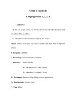 UNIT 5 (cont’d) Language focus 1, 2, 3, 4 pot