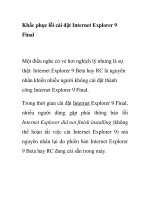 Khắc phục lỗi cài đặt Internet Explorer 9 Final ppt