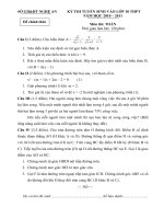 Đề thi và hướng dẫn đáp án môn toán tuyển sinh vào lớp 10 năm học 2010-2011 tỉnh Nghệ An