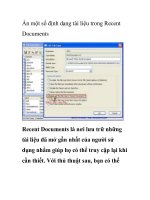 Ẩn một số định dạng tài liệu trong Recent Documents pot