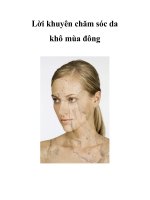 Lời khuyên chăm sóc da khô mùa đông pptx