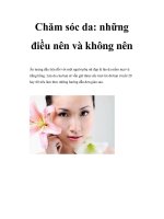 Chăm sóc da: những điều nên và không nên doc
