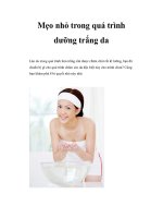 Mẹo nhỏ trong quá trình dưỡng trắng da pptx