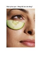 Mặt nạ hoa quả – Dùng thế nào cho đúng? pdf