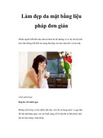 Làm đẹp da mặt bằng liệu pháp đơn giản doc