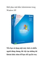 Khôi phục mật khẩu Administrator trong Windows XP ppt