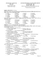 Đề thi chuyên Tiếng anh  tỉnh Hưng Yên năm học 2010 - 2011