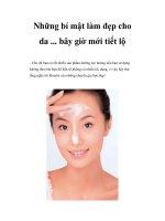 Những bí mật làm đẹp cho da ... bây giờ mới tiết lộ docx