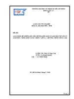 LỰA CHỌN HỆ THỐNG BÀI TẬP, HƯỚNG DẪN GIẢI VÀ GIẢI BÀI TẬP VẬT LÝ (CHƯƠNG “DÒNG ĐIỆN XOAY CHIỀU” LỚP 12 - CHƯƠNG TRÌNH NÂNG CAO