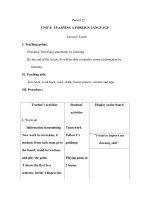 Period 22 - UNIT 4: LEARNING A FOREIGN LANGUAGE - Lesson3 docx