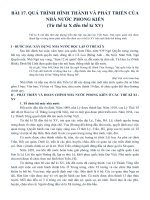 BÀI 17. QUÁ TRÌNH HÌNH THÀNH VÀ PHÁT TRIỂN CỦA NHÀ NƯỚC PHONG KIẾN