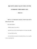 HỘI CHỨNG ĐỘNG MẠCH VÀNH CẤP TÍNH SYNDROME CORONARIEN AIGU - PHẦN II ppt