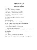 Kiểm tra học kì II Sinh hoc 7+ Đáp án