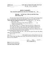 MẪU: BẢN CAM KẾT NHÀ TRƯỜNG KHÔNG CÓ  MA TÚY NĂM HỌC 20……-20……