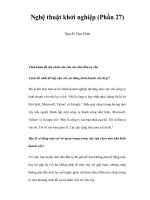 Nghệ thuật khởi nghiệp (Phần 27) pdf
